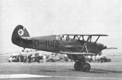 Zkoušky Avie Bk-534 (D-IUIG) s přistávacím hákem
